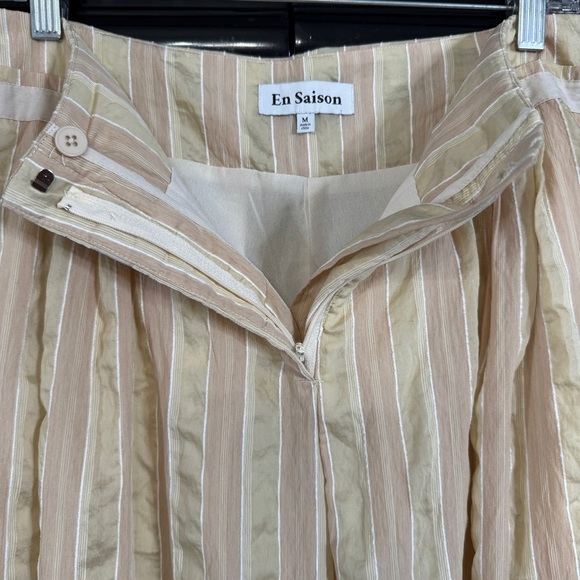 En Saison Blush Stripe Wide Leg Pants | Lightweight Trousers M - Picture 3 of 7